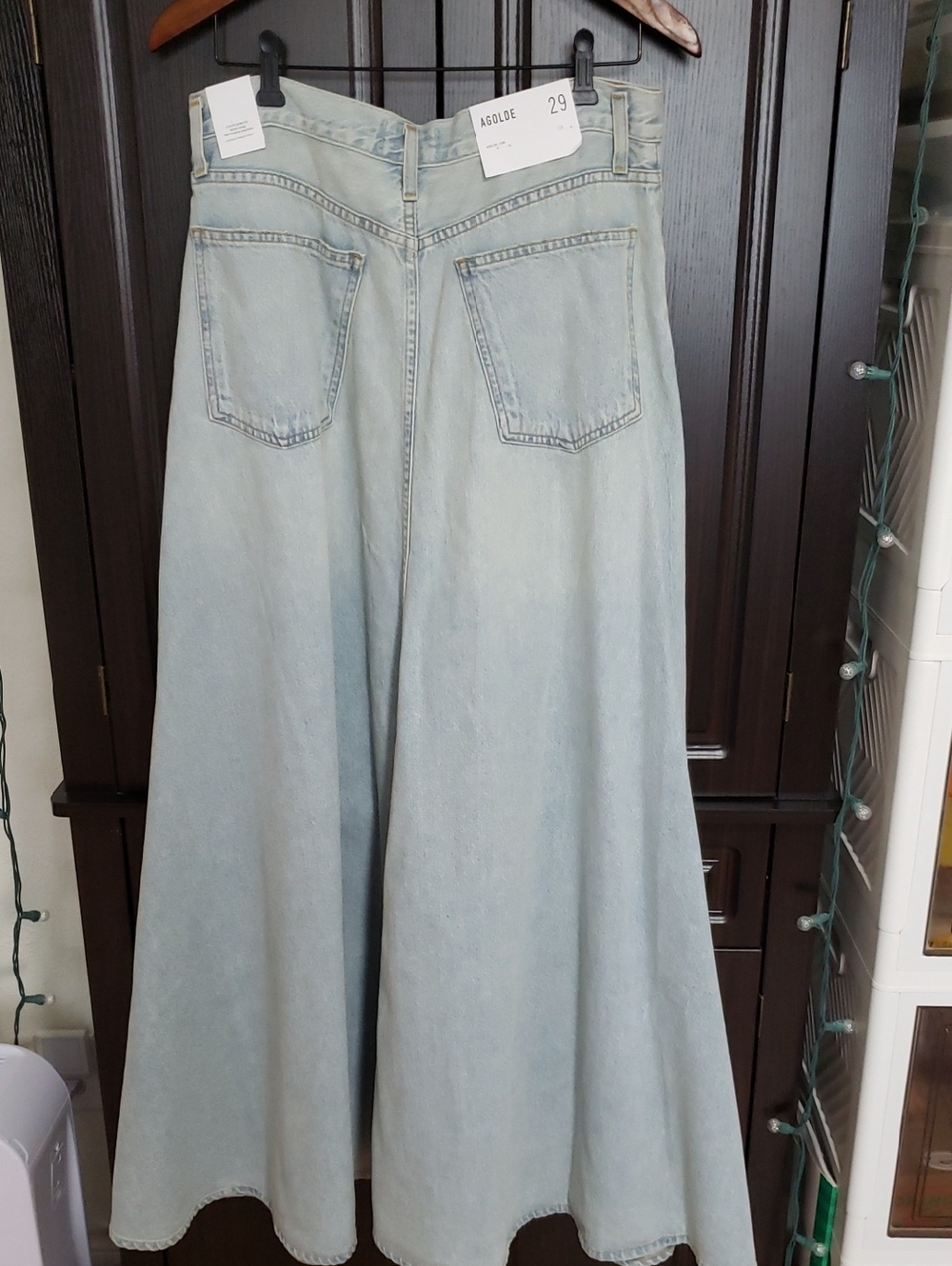 NWT Agolde Odin Jean Maxi Skirt In Color "Lost", Size 29 (US 8) - Picture 8 of 13